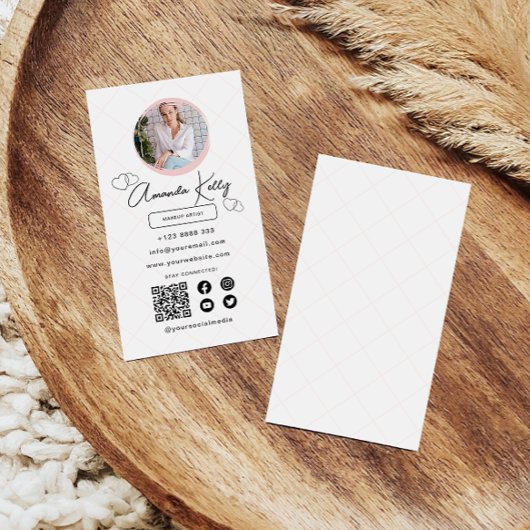 Carte De Visite Code QR à balayage professionnel maquillage