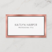 Carte De Visite Code QR à bordure élégante en or rose (Devant)
