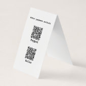 Carte De Visite Code QR à deux côtés personnalisable plié (Dos)