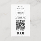 Carte De Visite Code QR à l'aquarelle fumée bleu et violet moderne (Dos)