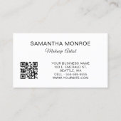 Carte De Visite Code QR à monogramme fantaisie rose (Dos)
