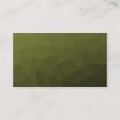 Carte De Visite Code QR à motif géométrique en maille vert armée (Dos)