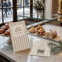 Code QR à rayures de la boulangerie française beig