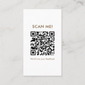 Carte De Visite Code QR Abstrait Beige Or Laissez un Avis (Devant)