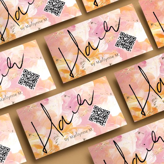 Carte De Visite Code QR Abstrait Cosmétologue