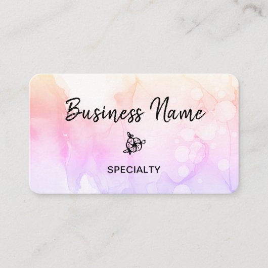 Carte De Visite *~* Code QR Abstrait Ombre Pastel Peach Girly Logo (Devant)
