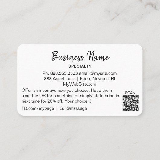 Carte De Visite *~* Code QR Abstrait Ombre Pastel Peach Girly Logo (Dos)