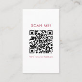 Carte De Visite Code QR Abstrait Rose Or Laissez un Avis (Devant)