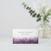 Carte De Visite Code QR Abstrait Unique Blanc & Grunge Violet (Debout devant)