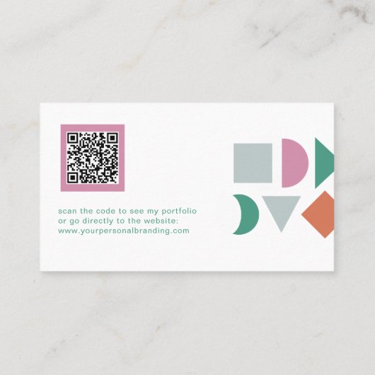 Carte De Visite Code QR abstrait unique et moderne (Dos)