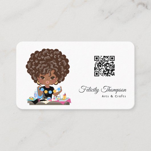 Carte De Visite Code QR Afro Crafter (Devant)