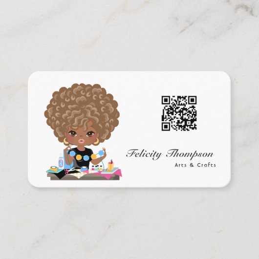 Carte De Visite Code QR Afro Crafter (Devant)