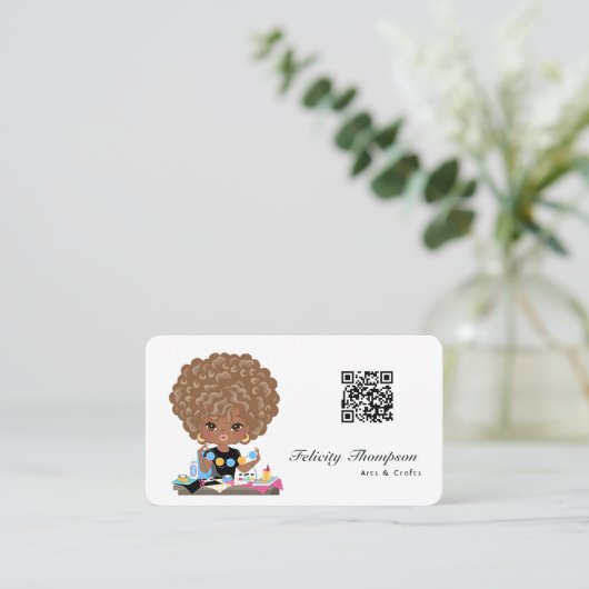 Carte De Visite Code QR Afro Crafter (Debout devant)
