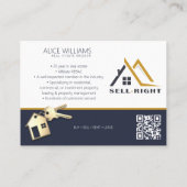 Carte De Visite Code QR Agent Immobilier Professionnel Courtier Mo (Dos)