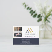 Carte De Visite Code QR Agent Immobilier Professionnel Courtier Mo (Debout devant)