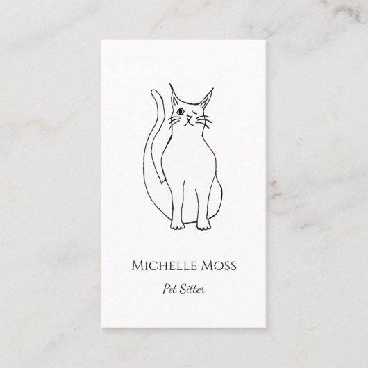 Carte De Visite Code QR Animaux de compagnie Sitter mou Winking Ca (Devant)