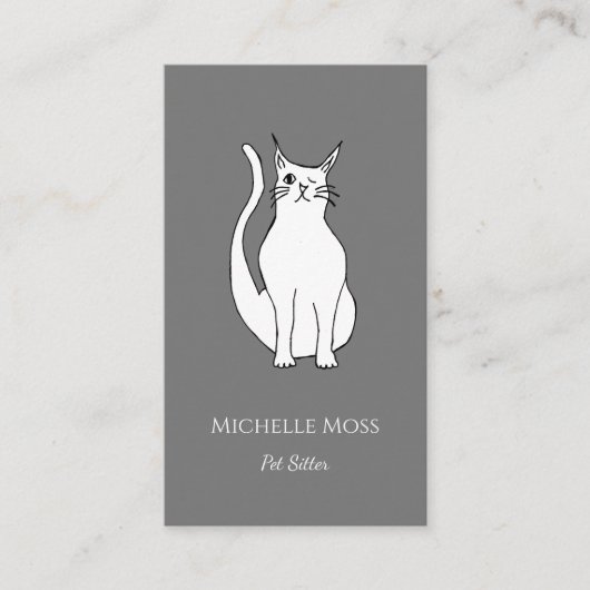 Carte De Visite Code QR Animaux de compagnie Sitter mou Winking Ca (Devant)