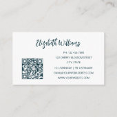 Carte De Visite Code QR | Aquarelle Feuilles tropicaux (Dos)