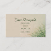 Carte De Visite Code QR Aquarelle Pastel Botanique Verdure (Devant)