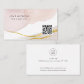 Carte De Visite Code QR Aquarelle tendance logo abstrait (Devant / Derrière)