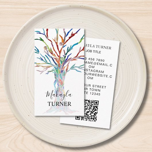 Carte De Visite Code QR Arbre De Vie