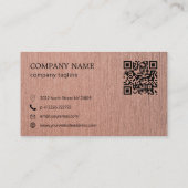 Carte De Visite Code QR Arrière - plan Black Metal Rose Gold (Dos)