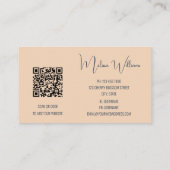 Carte De Visite Code QR | Arrière - plan d'aquarelle bleu terre cu (Dos)