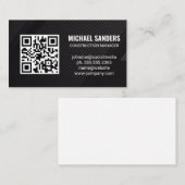 Carte De Visite Code QR | Arrière - plan de lignes noires (Devant / Derrière)