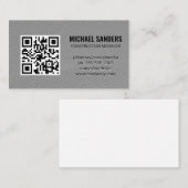 Carte De Visite Code QR | Arrière - plan en cuir (Devant / Derrière)