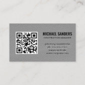 Carte De Visite Code QR | Arrière - plan en cuir (Devant)