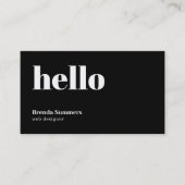 Carte De Visite Code QR Arrière - plan simple et moderne noir et b (Devant)