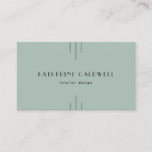 Carte de visite code QR Art Déco vert sauge EVERLY (Devant)