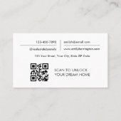 Carte De Visite Code QR Art Linéaire Agent Immobilier Neutre (Dos)
