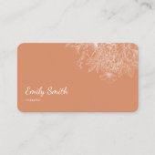 Carte De Visite Code QR Art Linéaire de Fleur Orange Poussiéreuse (Devant)