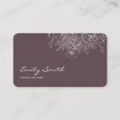 Carte De Visite Code QR Art Linéaire Fleur Violet Poussiéreux Mode (Devant)