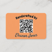 Carte De Visite Code QR Artisanat Rustique de Pêche (Devant)