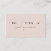 Carte De Visite Code QR Artiste Maquillage Rose Pâle (Devant)