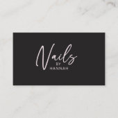Carte De Visite Code QR Artiste Ongles Black Pink Typographie Mode (Devant)