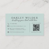Carte De Visite Code QR Artiste Ongles Bleu (Dos)