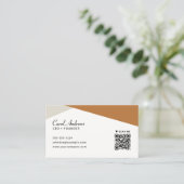 Carte De Visite Code QR aux formes géométriques tendance minimalis (Debout devant)