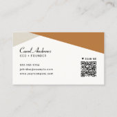 Carte De Visite Code QR aux formes géométriques tendance minimalis (Devant)