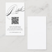 Carte De Visite Code QR avec détails de calligraphie élégante (Devant / Derrière)