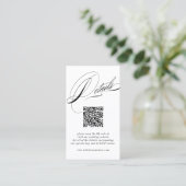 Carte De Visite Code QR avec détails de calligraphie élégante (Debout devant)