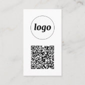 Carte De Visite Code QR avec texte de logo simple au format vertic (Dos)
