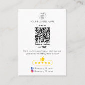 Carte De Visite Code QR avis des petites entreprises GOOGLE et YEL (Devant)