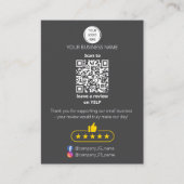 Carte De Visite Code QR avis des petites entreprises GOOGLE et YEL (Devant)