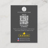 Carte De Visite Code QR avis des petites entreprises GOOGLE et YEL (Dos)