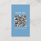 Carte De Visite Code QR Avis Mixeur Bleu Élégant (Devant)