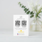 Carte De Visite Code QR avis sur les petites entreprises GOOGLE et (Debout devant)