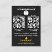 Carte De Visite Code QR avis sur les petites entreprises GOOGLE et (Devant)